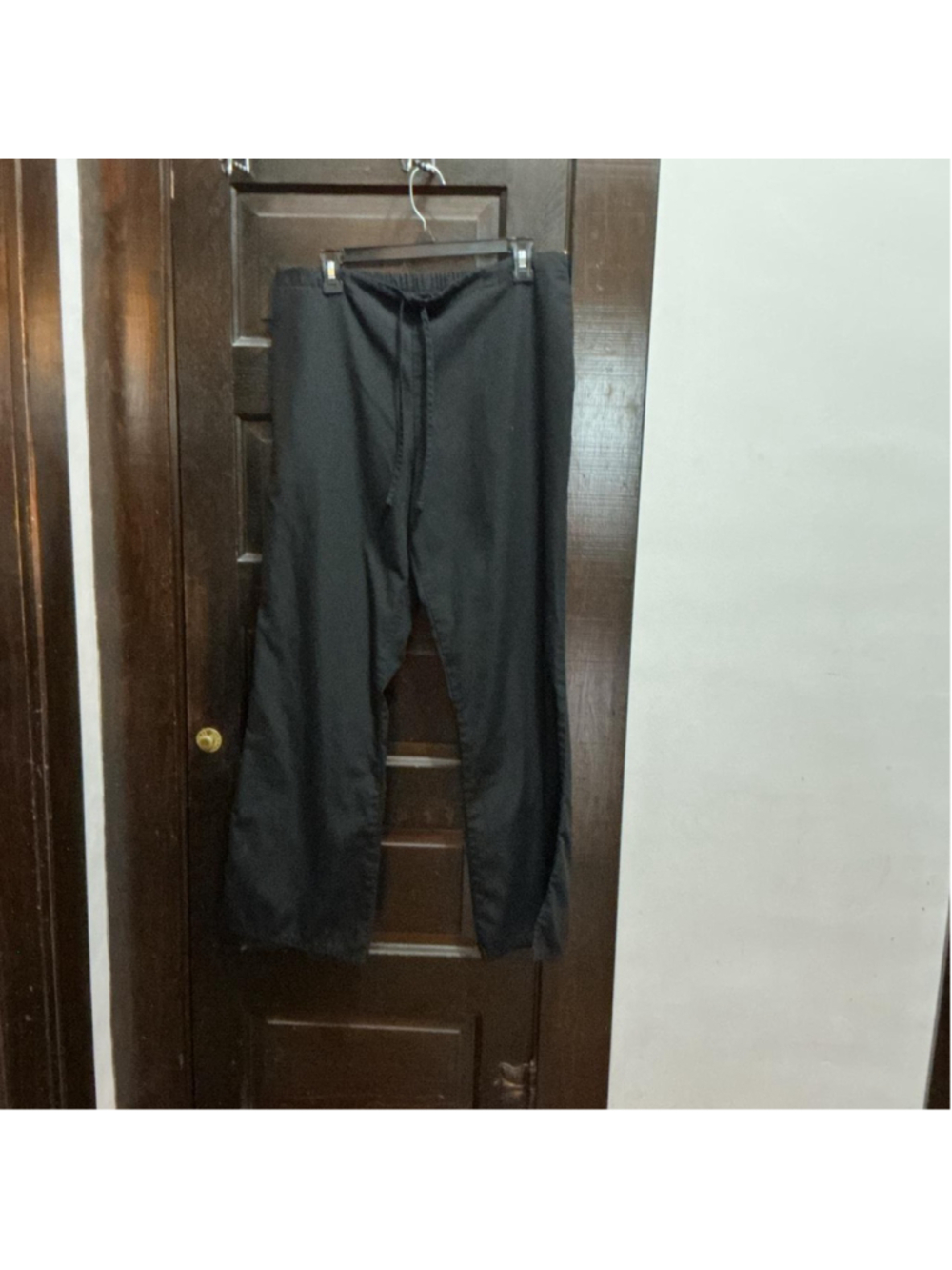 (539) Cherokee black workwear pants with elastic waistband and adjustable drawst